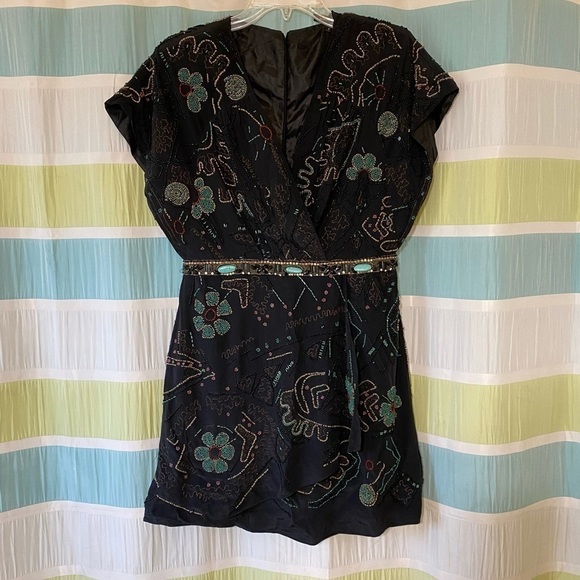 Nanette Lepore Silk Beaded Dress Damaged Sz 4 - Picture 12 of 12